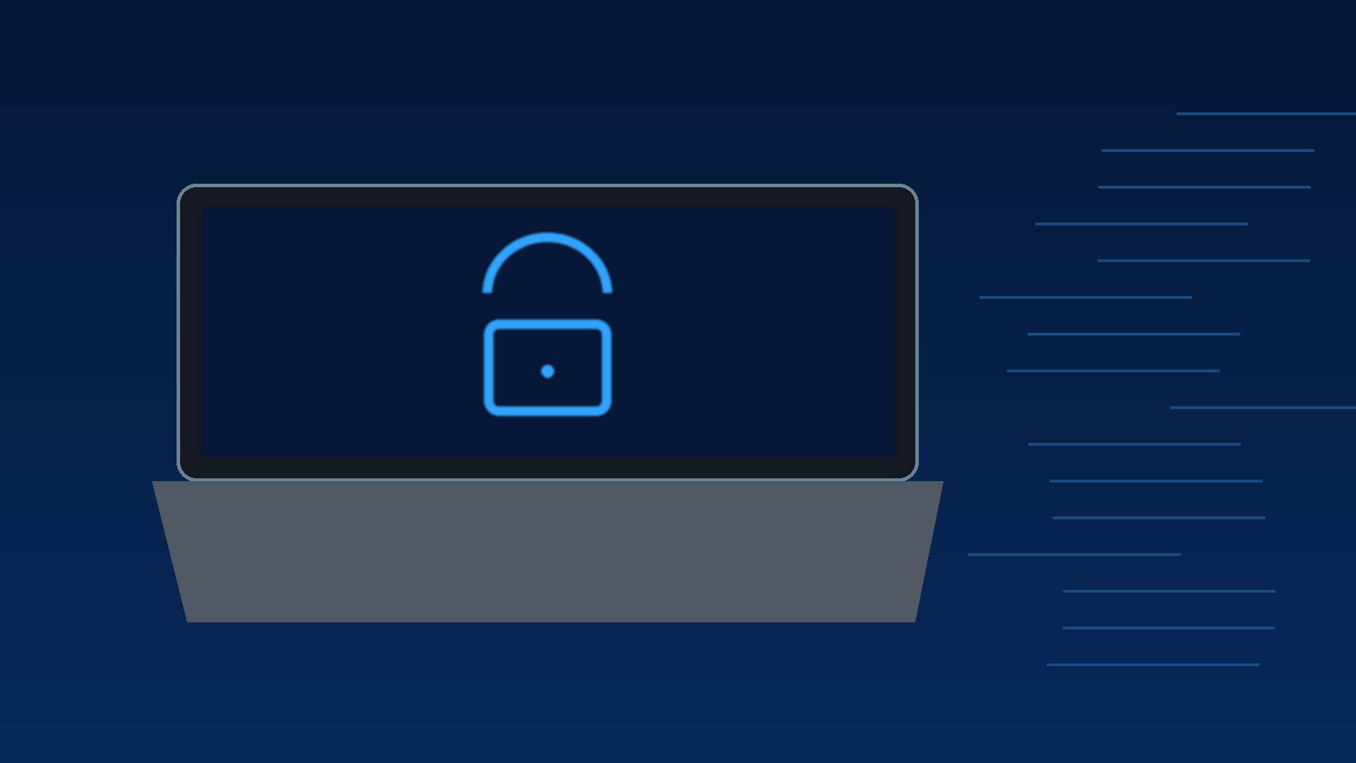 IT-Sicherheit im Unternehmen mit geschütztem Laptop